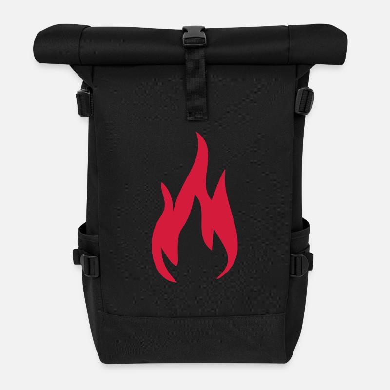 1c Incendie Incendie Incendie - Sac à dos roll top - noir