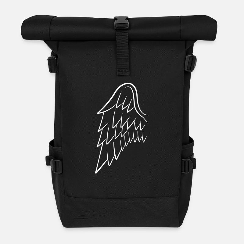 Engelsflügel Flügel Engel weiß - Rolltop Rucksack - Schwarz