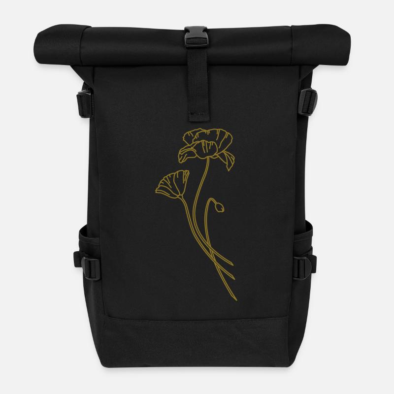 Flore et faune - Poppy - Sac à dos roll top - noir