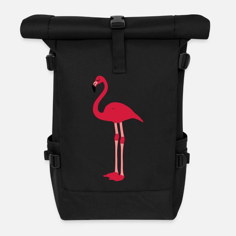 Flamingo - Rolltop Rucksack - Schwarz