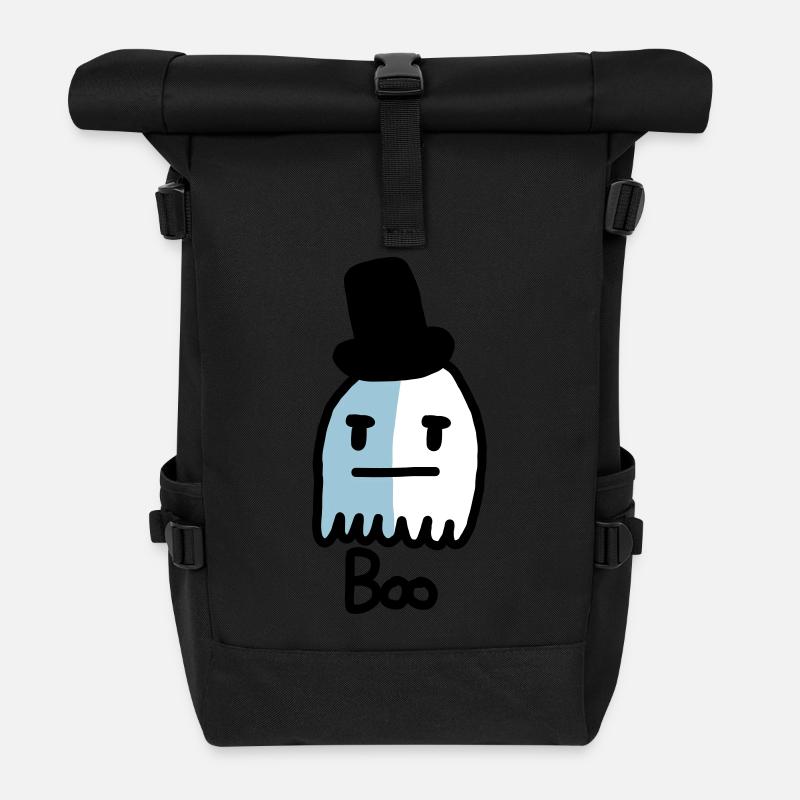 niedlichen Geist - Rolltop Rucksack - Schwarz