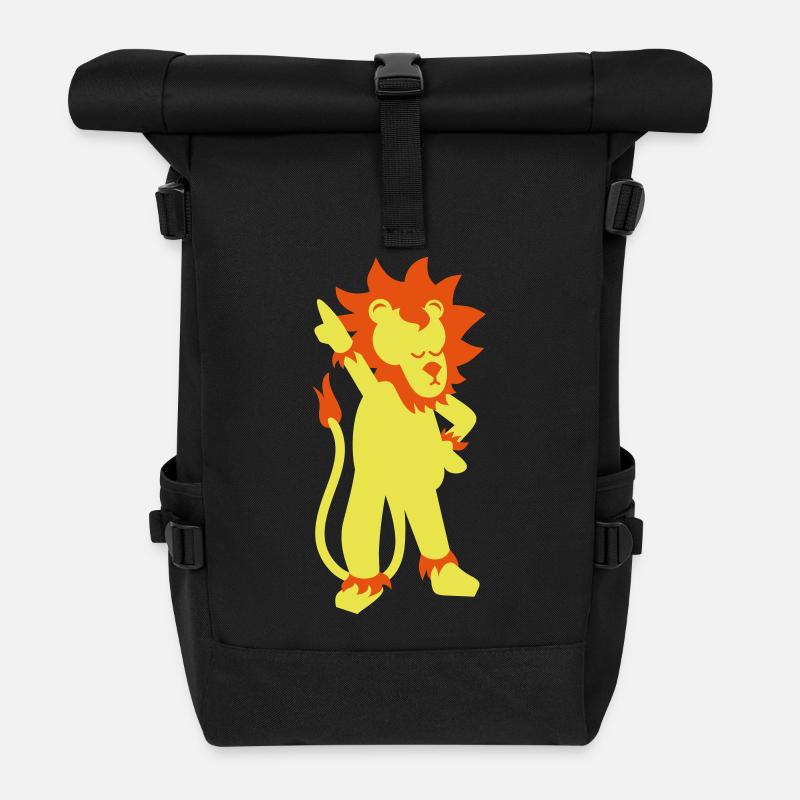 Löwe in Disco-Pose - Rolltop Rucksack - Schwarz