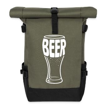 Beer - Funny Beer Logo Tshirt - Roll Top Backpack - olive/black - Front