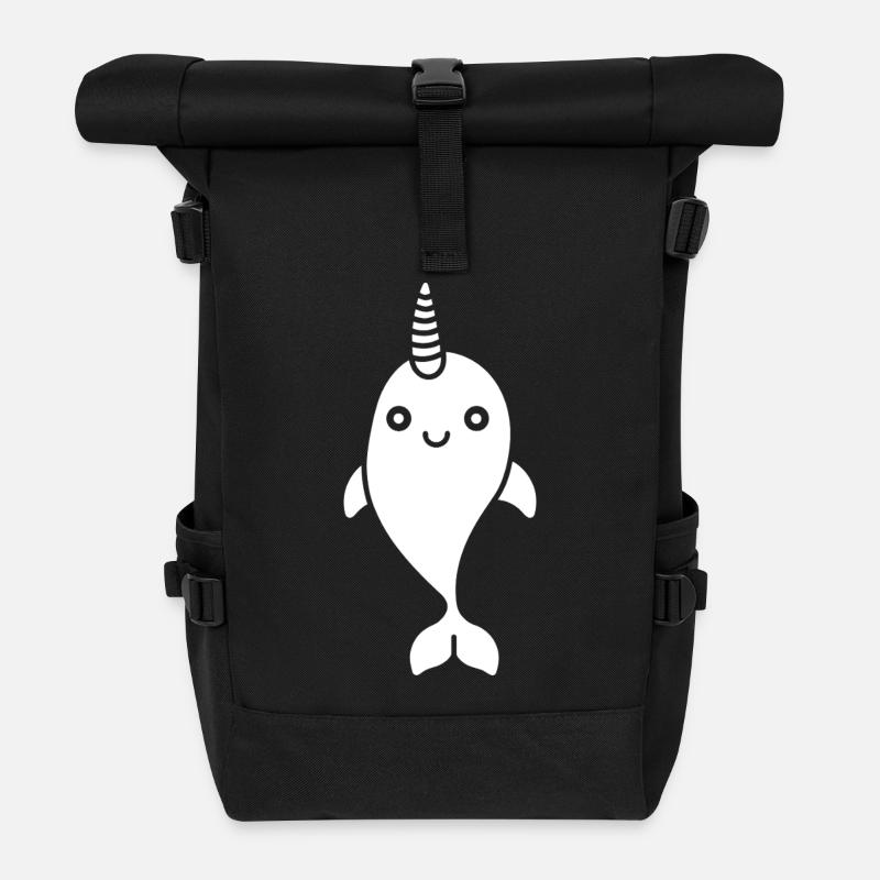 narwhal - Roll Top Backpack - black