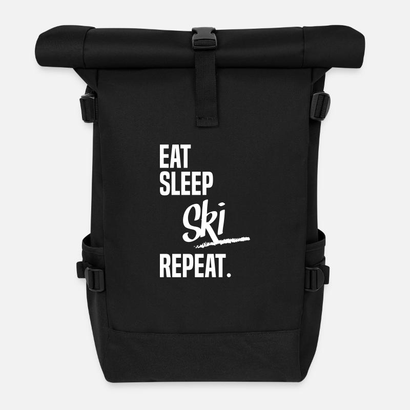 EAT SLEEP SKI - Rolltop Rucksack - Schwarz