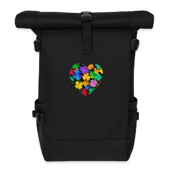 Buntes Kleeblatt - Rolltop Rucksack - Schwarz - Vorne