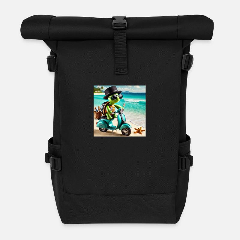 Strand-Bösewicht - Rolltop Rucksack - Schwarz