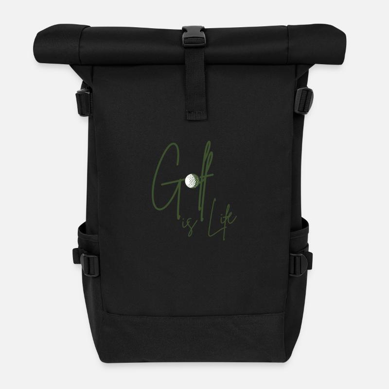 Golf is Life / Golfliebe - Rolltop Rucksack - Schwarz