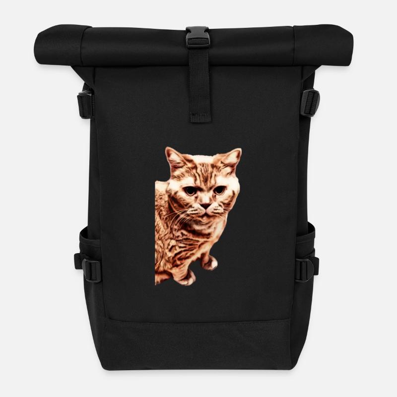 britisch Kurzhaar Katze - Rolltop Rucksack - Schwarz