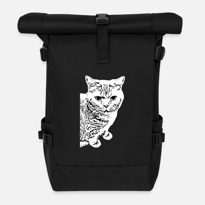 britisch Kurzhaar Katze weiß weiße Katzen - Rolltop Rucksack - Schwarz
