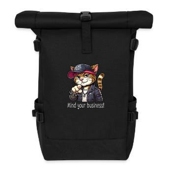 Kümmern Sie sich um Ihr Geschäft! - Rolltop Rucksack - Schwarz - Vorne