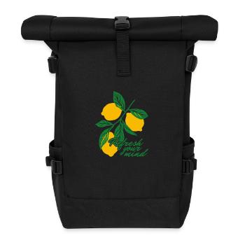 Exotic Fruits / Lemons - Rolltop Rucksack - Schwarz - Vorne