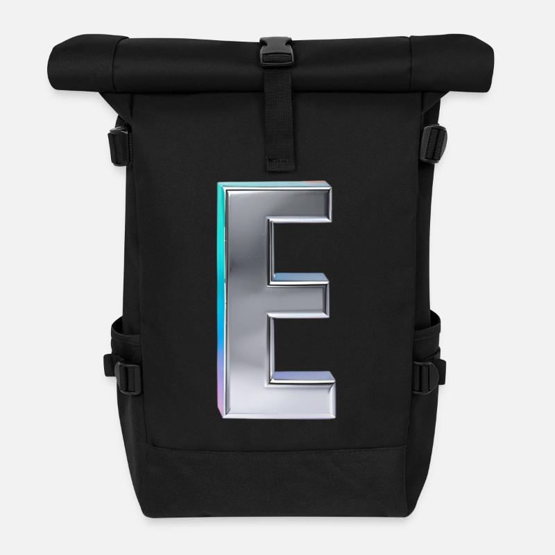 Chrome ,, E " Métallisé - Sac à dos roll top - noir