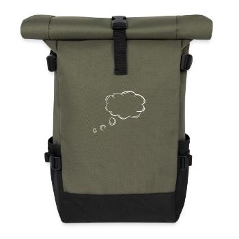 Gedankenblase Blase Gedanken Weiß - Roll Top Backpack - olive/black - Front