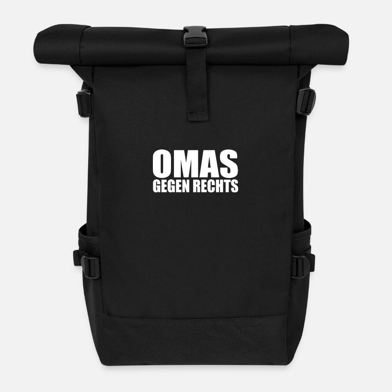Omas gegen rechts - Rolltop Rucksack - Schwarz
