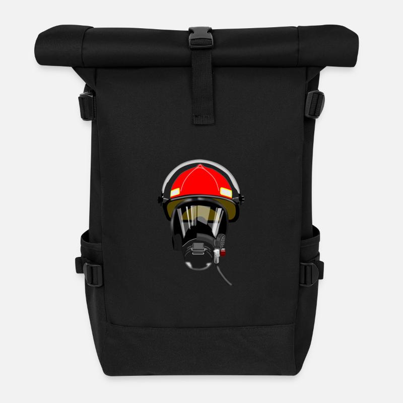 Feuerwehr - Rolltop Rucksack - Schwarz
