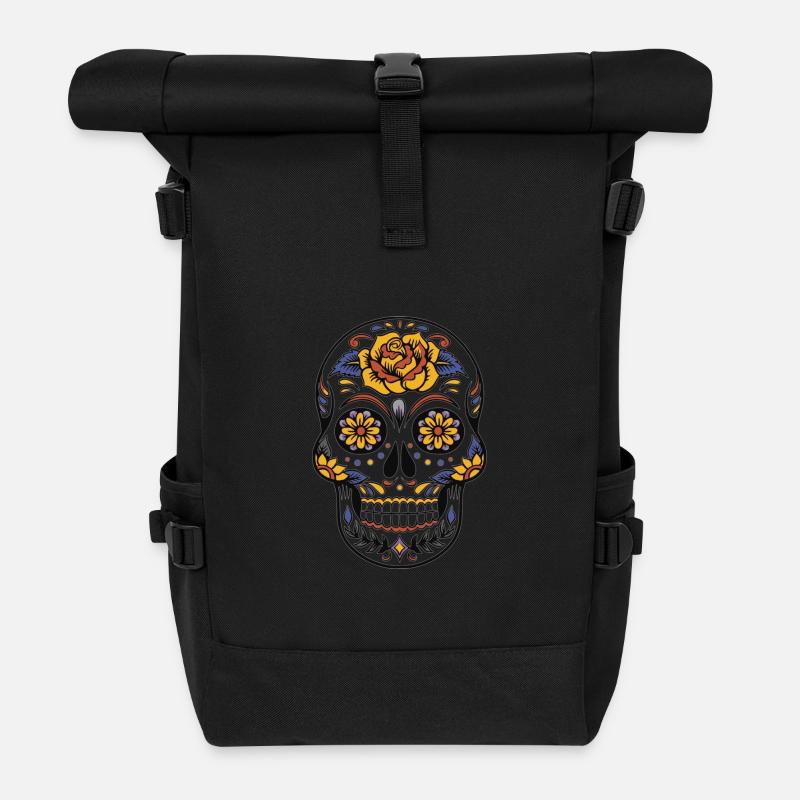 Skull / Totenkopf - Rolltop Rucksack - Schwarz