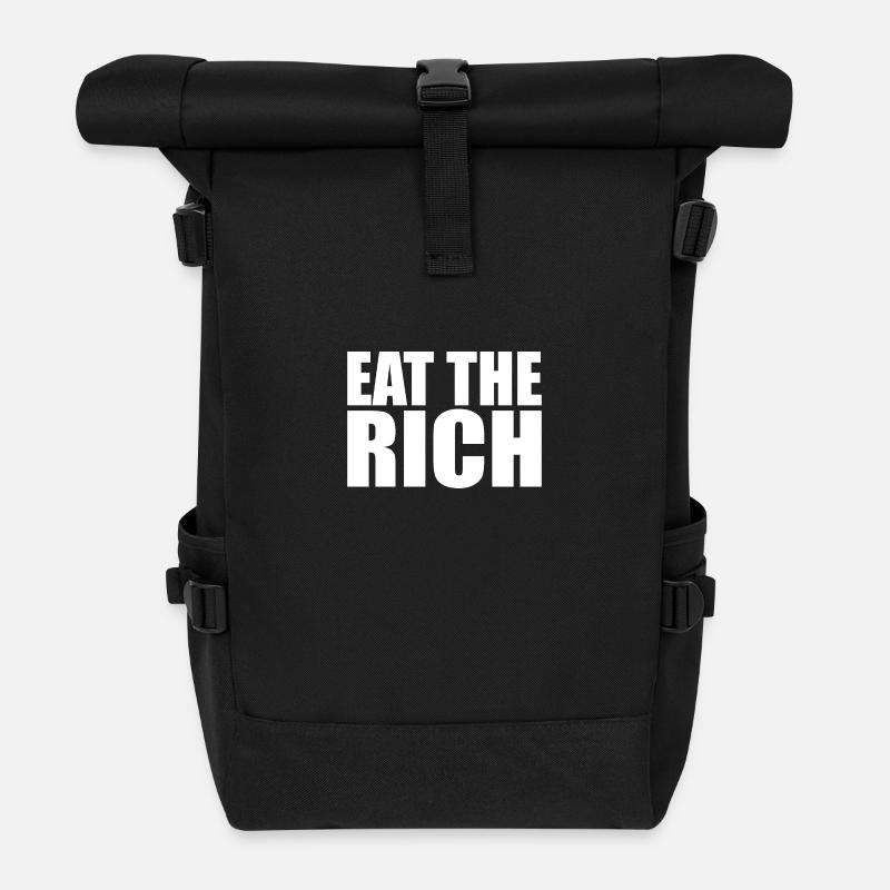 Eat the rich - Roll Top Backpack - black