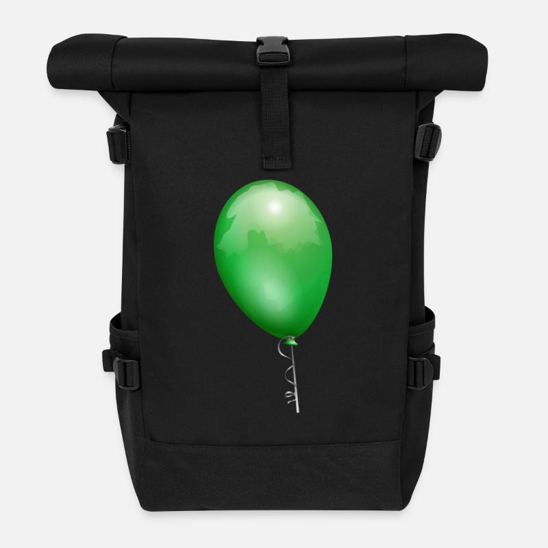 Ballon grün - Rolltop Rucksack - Schwarz