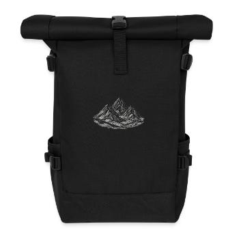 Snow-capped mountains – adventure & nature - Roll Top Backpack - black - Front