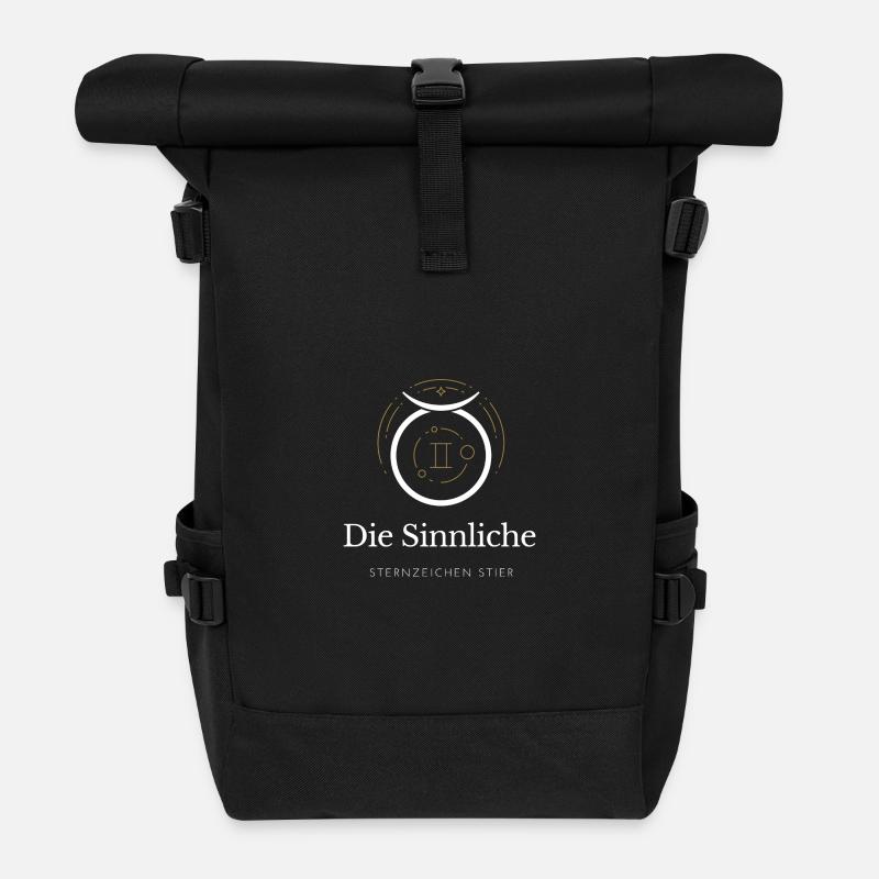 Sinnliche Taurus Zeichen Grafik - Rolltop Rucksack - Schwarz