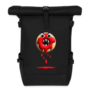 Halloween Donut rot vor Wut. - Rolltop Rucksack - Schwarz - Vorne