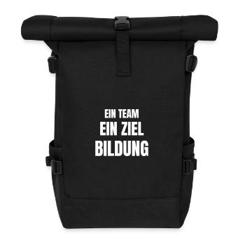 Ein Team, ein Ziel, Bildung. - Rolltop Rucksack - Schwarz - Vorne