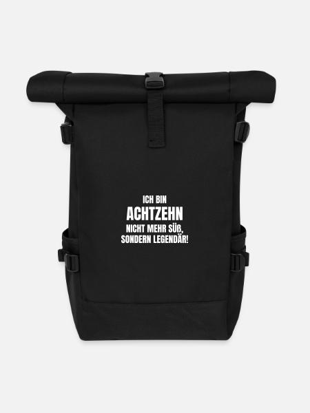 Achtzehn. Nicht mehr süß, sondern legendär. - Rolltop Rucksack - Schwarz