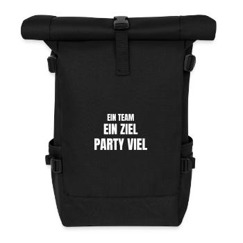 Ein Team, ein Ziel, Party viel! - Rolltop Rucksack - Schwarz - Vorne