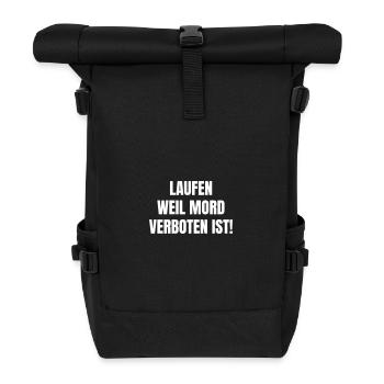 Laufen, weil Mord verboten ist! - Rolltop Rucksack - Schwarz - Vorne