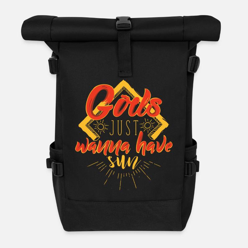 Mädchen wollen einfach nur Sonne haben - Rolltop Rucksack - Schwarz
