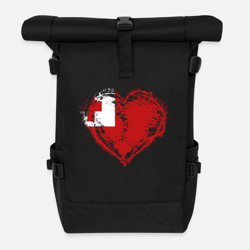 HOME ROOTS COUNTRY LOVE GIFT Tonga - Rolltop Rucksack - Schwarz