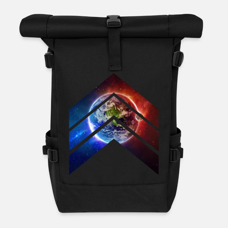 Earth Galaxy - Rolltop Rucksack - Schwarz