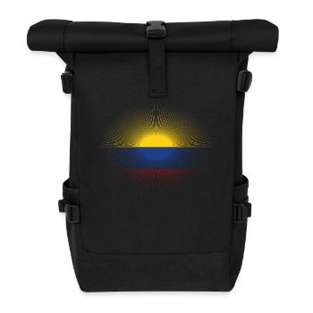 Heimatliebe heimat sonne schein flagge stolz Kolum - Rolltop Rucksack - Schwarz - Vorne
