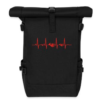 Herzschlag herz ekg evolution human horn waldhorn - Rolltop Rucksack - Schwarz - Vorne