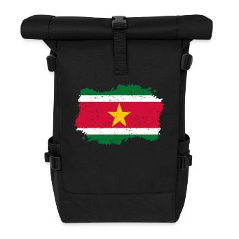 Roots roots Flag homeland Country Suriname png - Roll Top Backpack - black - Front