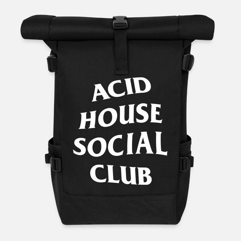 Acid House Social Club - Roll Top Backpack - black