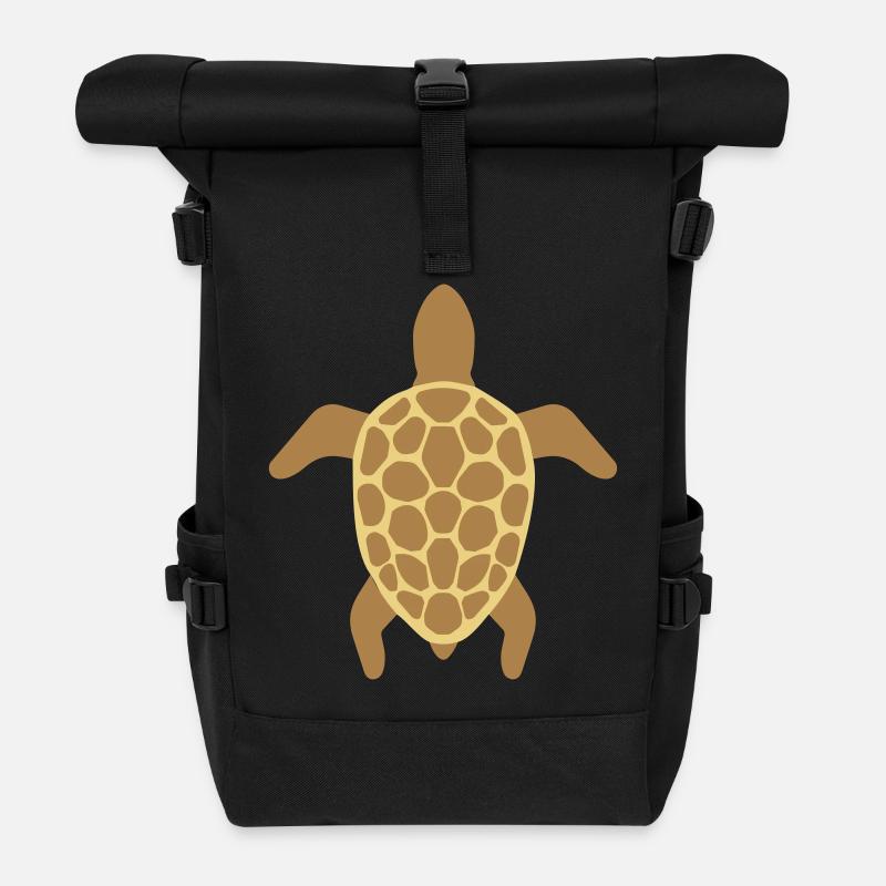 Meeresschildkröte - Rolltop Rucksack - Schwarz