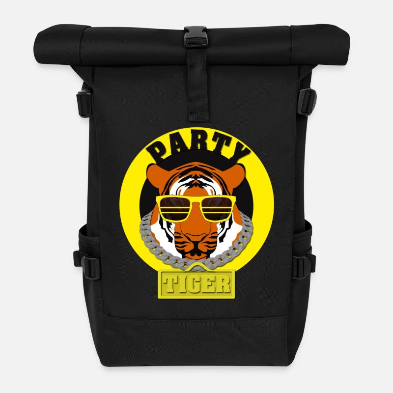 PARTYTIGER - Rolltop Rucksack - Schwarz