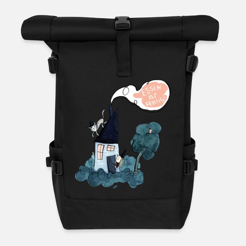 Hexenhaus - Essen ist Fertig - Rolltop Rucksack - Schwarz