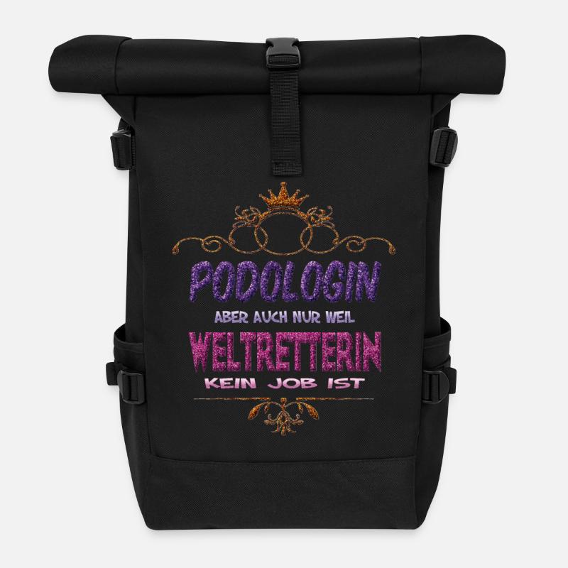 Podologin Weltretterin - Rolltop Rucksack - Schwarz