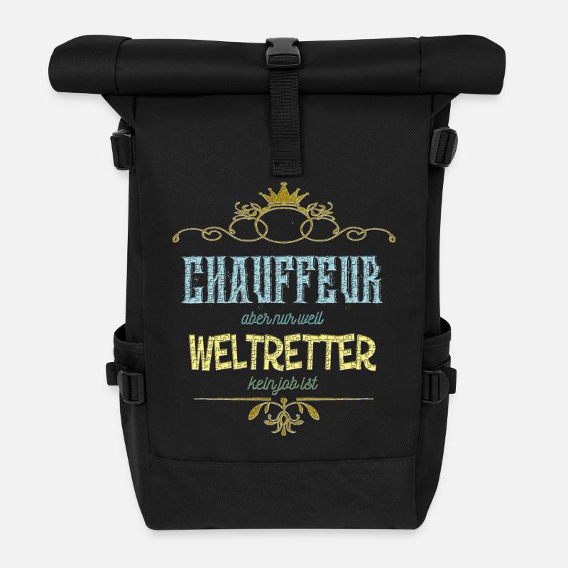 Chauffeur Weltretter - Rolltop Rucksack - Schwarz