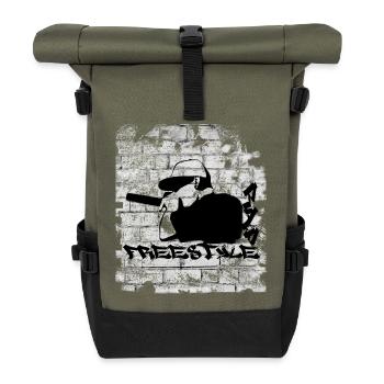 FREESTYLE RAP - Rolltop Rucksack - Olive/Schwarz - Vorne