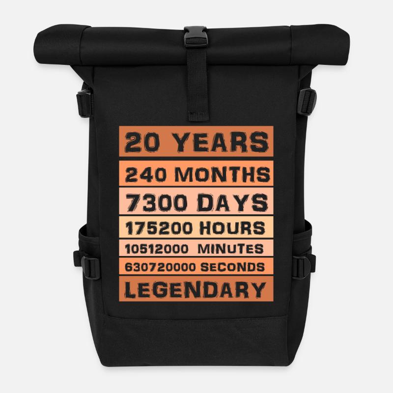 20 Years Legendary - Jubiläum, Jahrestag, Firma - Rolltop Rucksack - Schwarz