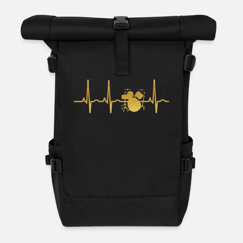 l'évolution du rythme cardiaque ECG DRUMMER batterie PERCUSSION - Sac à dos roll top - noir