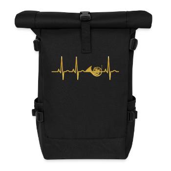 evolution ekg heartbeat horn waldhorn - Rolltop Rucksack - Schwarz - Vorne