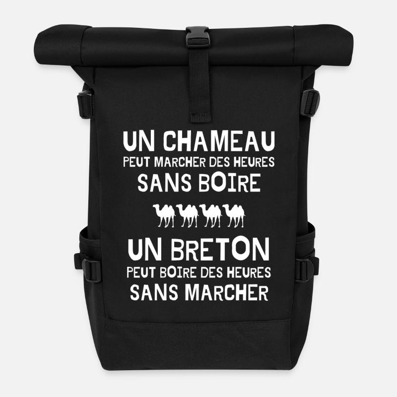 bretagne, bretagne humour, breton - Sac à dos roll top - noir