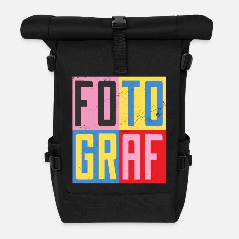 Fotograf Design - Rolltop Rucksack - Schwarz