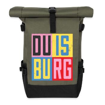 Duisburg City Design - Roll Top Backpack - olive/black - Front