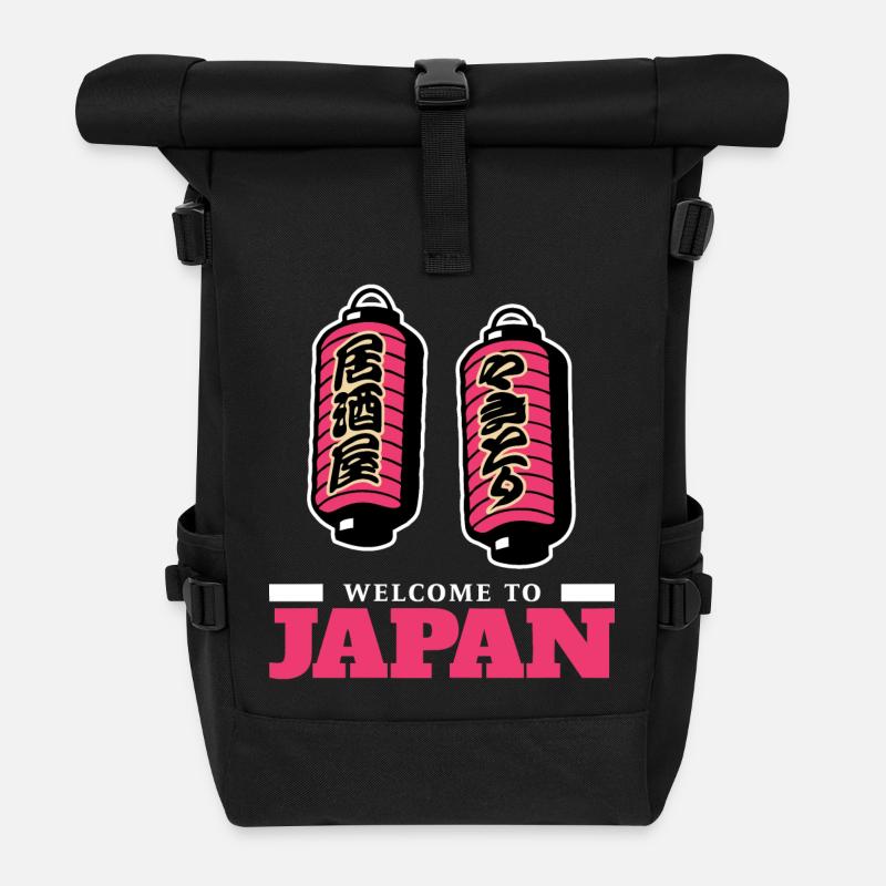 Welcome to Japan (dark) - Roll Top Backpack - black